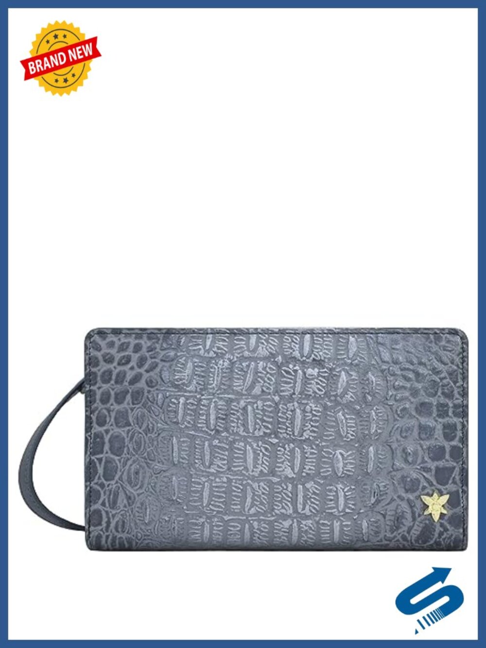 Hand-Painted Genuine Leather RFID Blocking Organizer Wallet with Wristlet &